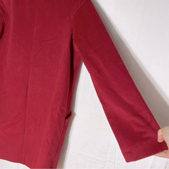 Anne Klein Red Wool Cashmere Blend 3 Button Overcoat S - Picture 12 of 16